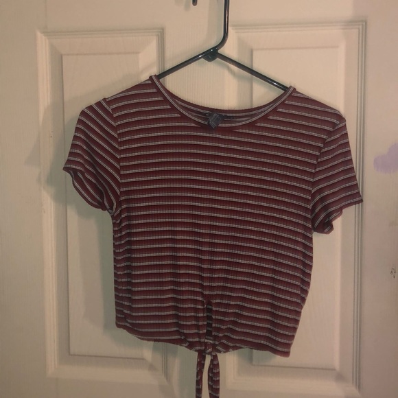 forever 21 red striped tie top - Picture 1 of 4